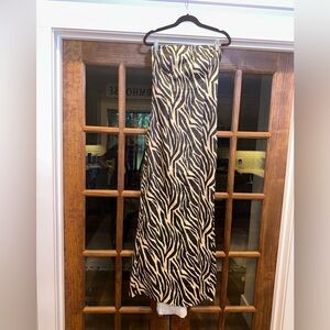 EUC Jessica McClintock for Gunne Sax Size 5‎ Strapless Zebra Print Maxi Dress